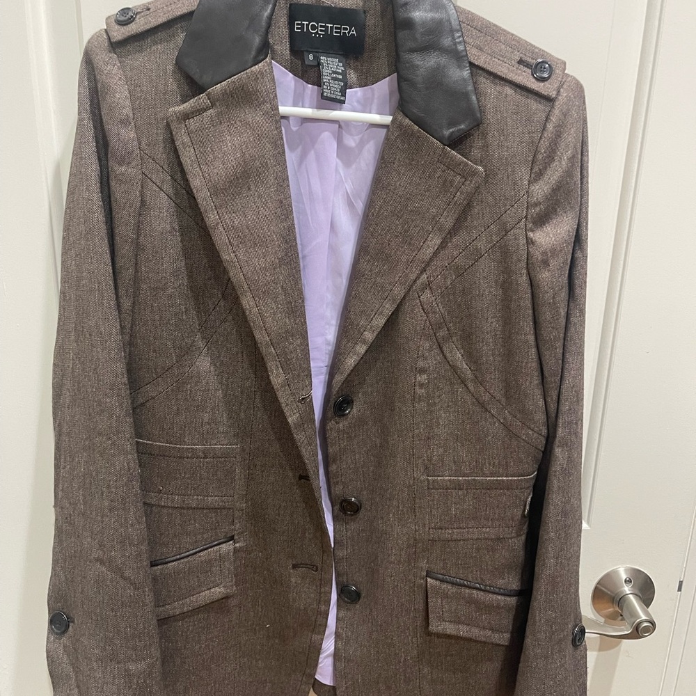 Etcetera Brown Blazer with Black Accents